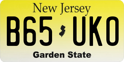 NJ license plate B65UKO