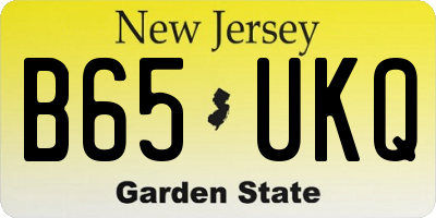NJ license plate B65UKQ