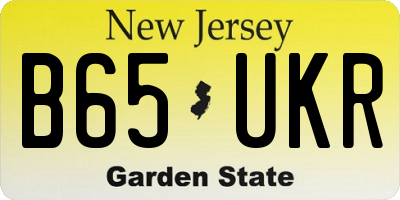 NJ license plate B65UKR