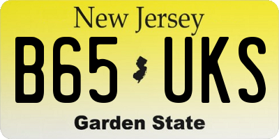 NJ license plate B65UKS