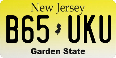 NJ license plate B65UKU