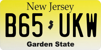 NJ license plate B65UKW