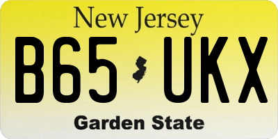 NJ license plate B65UKX