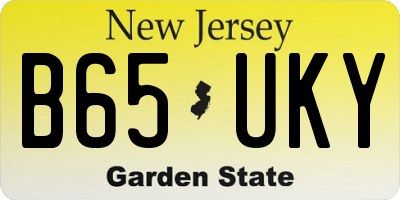 NJ license plate B65UKY