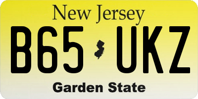 NJ license plate B65UKZ
