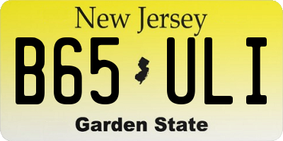 NJ license plate B65ULI