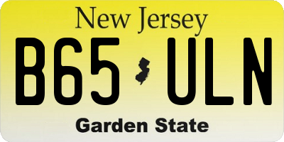 NJ license plate B65ULN