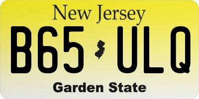 NJ license plate B65ULQ
