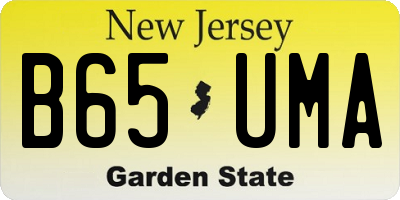 NJ license plate B65UMA