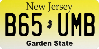 NJ license plate B65UMB