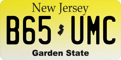 NJ license plate B65UMC