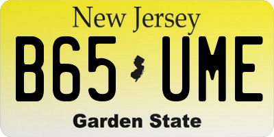 NJ license plate B65UME