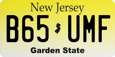 NJ license plate B65UMF