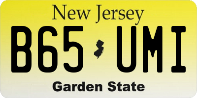 NJ license plate B65UMI