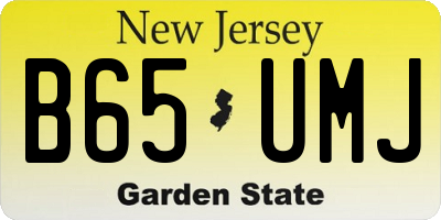 NJ license plate B65UMJ