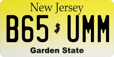 NJ license plate B65UMM