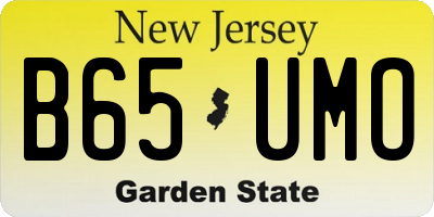 NJ license plate B65UMO
