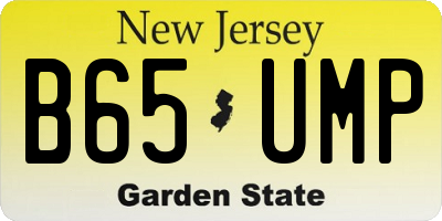 NJ license plate B65UMP