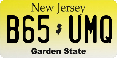 NJ license plate B65UMQ