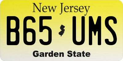 NJ license plate B65UMS