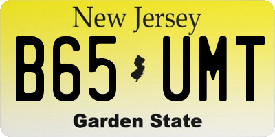 NJ license plate B65UMT