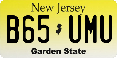 NJ license plate B65UMU
