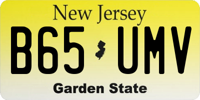 NJ license plate B65UMV