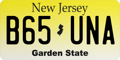 NJ license plate B65UNA