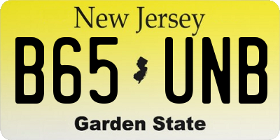 NJ license plate B65UNB