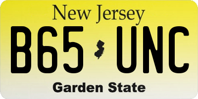 NJ license plate B65UNC