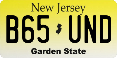 NJ license plate B65UND