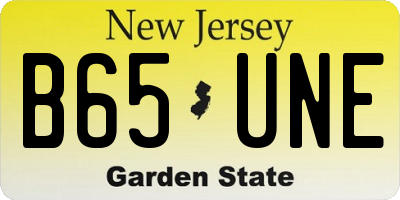 NJ license plate B65UNE