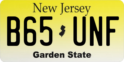 NJ license plate B65UNF