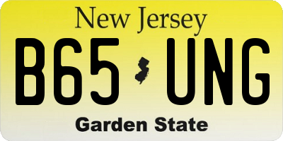 NJ license plate B65UNG