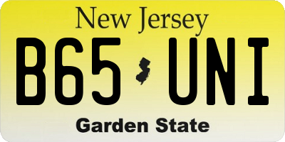 NJ license plate B65UNI