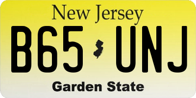 NJ license plate B65UNJ
