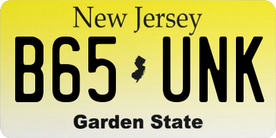 NJ license plate B65UNK