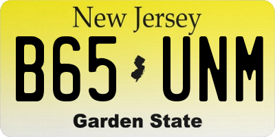NJ license plate B65UNM