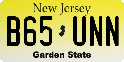 NJ license plate B65UNN