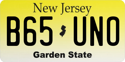 NJ license plate B65UNO