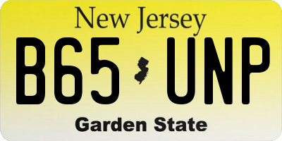 NJ license plate B65UNP