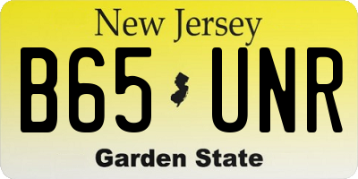 NJ license plate B65UNR