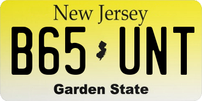 NJ license plate B65UNT