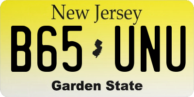 NJ license plate B65UNU