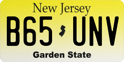 NJ license plate B65UNV