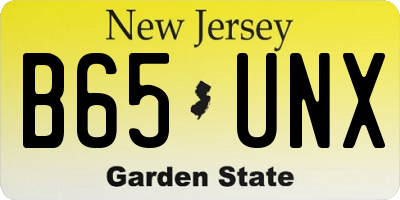 NJ license plate B65UNX