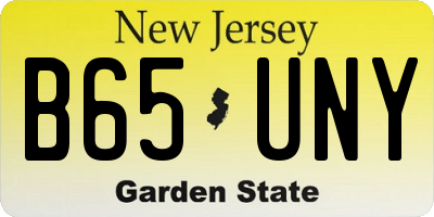 NJ license plate B65UNY