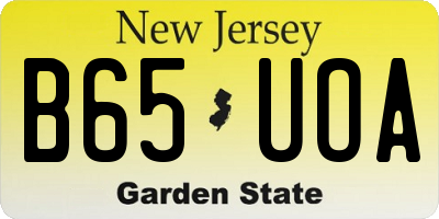NJ license plate B65UOA