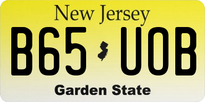NJ license plate B65UOB
