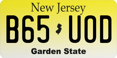 NJ license plate B65UOD